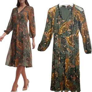 TOMMY HILFIGER Paisley Print Midi Dress